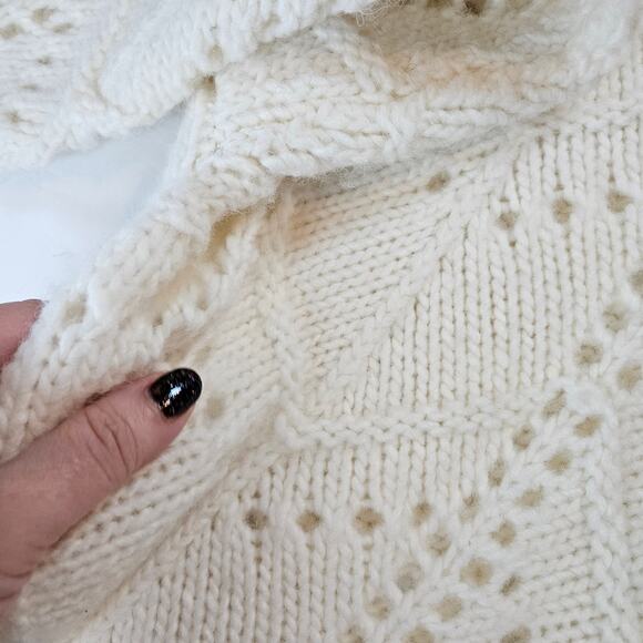 IRO Lovey Sweater Wool Alpaca Turtleneck Open Stitch in Chalk Women's Medium - Picture 6 of 12